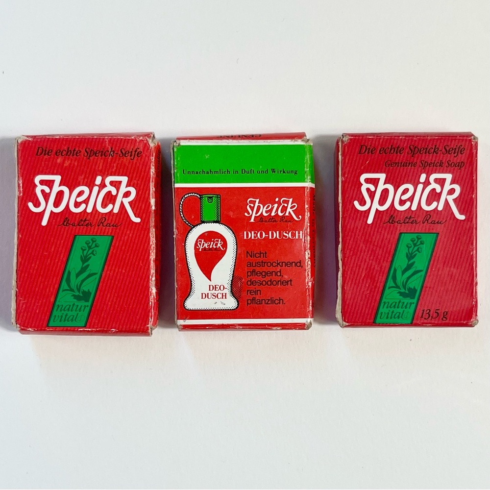 VINTAGE SOAP SPEICK SET OF 3 Travel Bars Mini 13.5 g Orange German Collectible - Picture 2 of 6